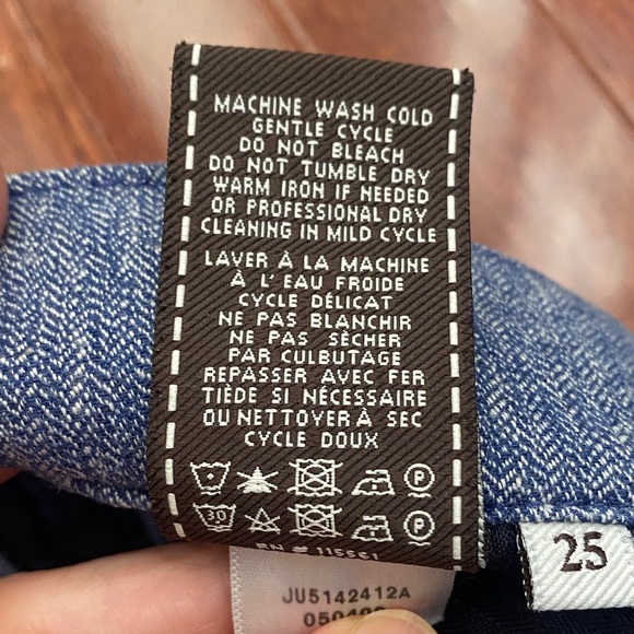 7 For All Mankind Blue High Waist Women's Shorts - Picture 3 of 9